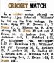 Newspaper report of cricket match involving brothers Gordon and Trevor Nunn