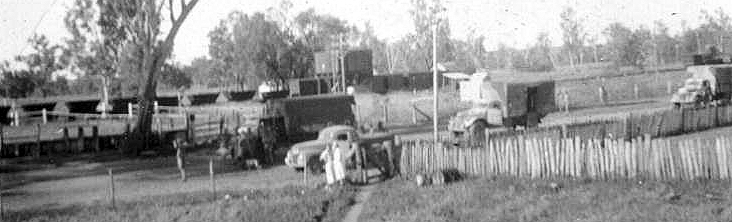 Army convoy at Boolburra in 1942.