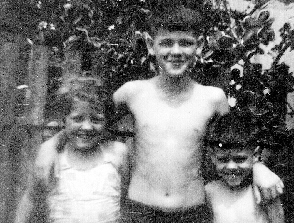 Annette with her brothers Warren and Kevin about in 1965 at 2 Flynn St, Rockhampton
