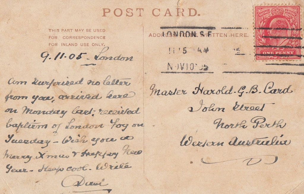 Harold Card Postcard