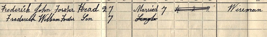 Frederick Forster 1911 Census