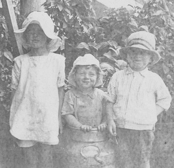 Mavis, June and Ray Dobbs, Boolburra about 1934