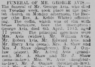 Rose Avis Outlaw at brother's funeral