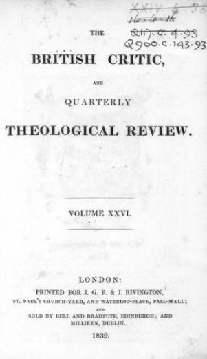 British Critic and Quarterly Theological Review